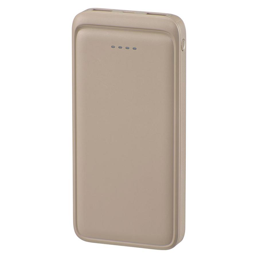 OHM（オーム電機） モバイルバッテリー 10000mAh ラテ・グレージュ