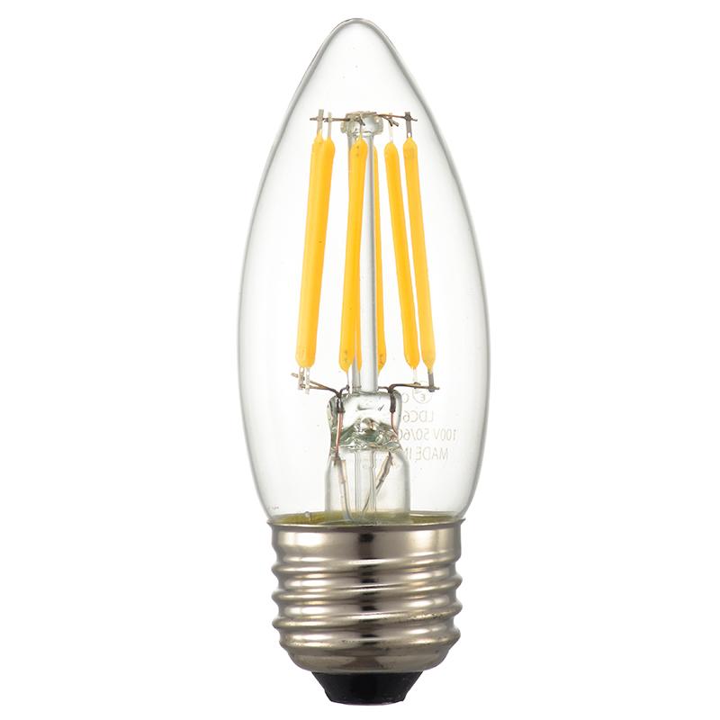 オーム電機 LED電球 フィラメント シャンデリア形 E26 60形相当06-3470 LDC6L C6[LED電球・直管:LED電球フィラメントタイプ]｜hc7｜02