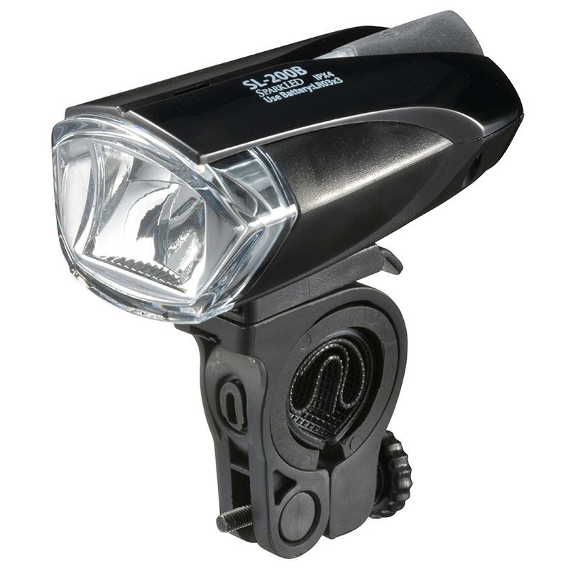 オーム電機 LEDサイクルライト 210lm 調光機能07-8992 SL-200B-K[電池 
