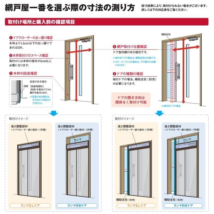 法人様限定)網戸 網戸屋一番 ADY-220 玄関ドア用横引きロール網戸 標準