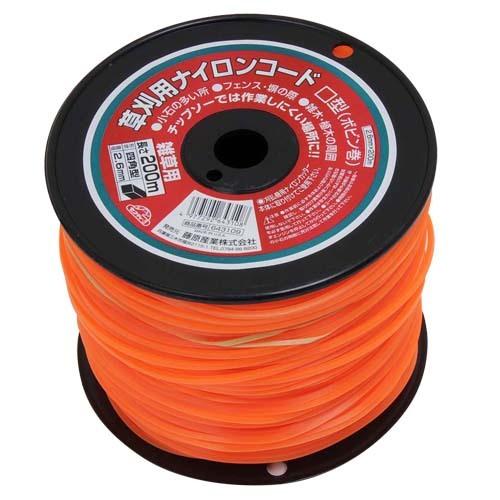 ナイロンコード□型 ボビン巻 2.6MMX200M 藤原産業 [園芸機器 刈払機 ナイロンコード]