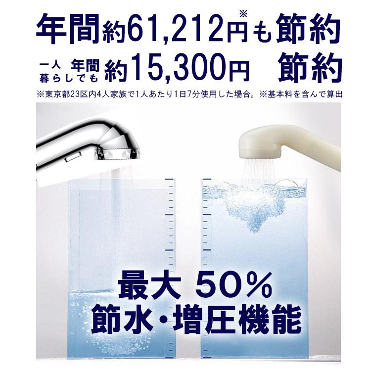 節水シャワーヘッド ナノバブル BIRAKU 最大50％節水 増圧（高機能 日本製 交換 風呂 バスグッズ バス用品 水道代節約 止水機能） 爆買の画像