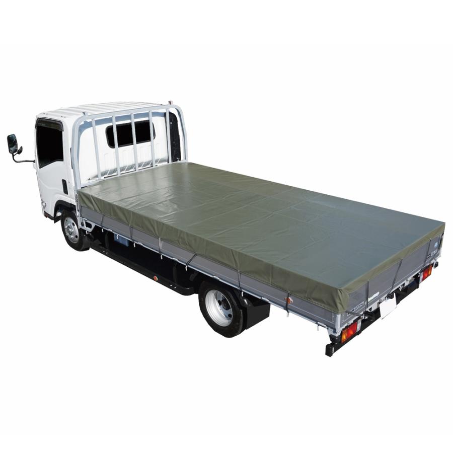 トラックシート 中型トラック用 オリーブドラブグリーン (ゴムバンド付