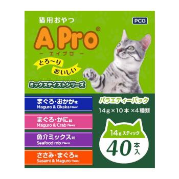 APro 猫用おやつ バラエティパック ミックステイスト 14g×40本入 森光