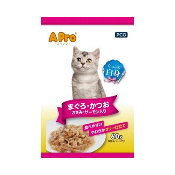 APro 猫 パウチ サーモン 60g  森光商店 [ペットフード 猫用 キャットフード]｜hc7