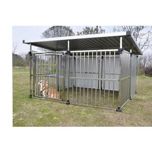 【送料無料】ドッグハウス ステンレス製マルチ犬舎 DFS-M2（1坪タイプ）　【6月上旬入荷予定です。ご予約をお受けします。】｜hcace｜02