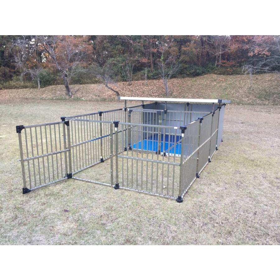 本物新品保証】 ホームセンターエースドッグハウス ステンレス製マルチ犬舎 DFS-M2(1坪タイプ)床付き+ステンレス製マルチサークル DFS-C1 犬小屋、屋外サークル ステンレス製マルチ犬舎(DFS-M1) 犬小屋 ドッグハウス 犬舎犬 送料無料