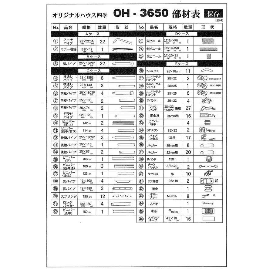 ビニールハウス　オリジナルハウス四季　OH-3650　南栄工業【送料無料】 /農業用ビニールハウス　小型ビニールハウス　  父の日｜hcace｜02