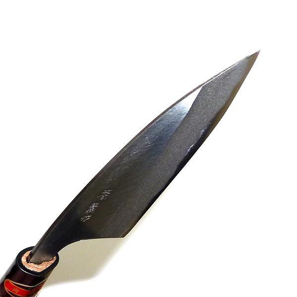土佐刃物 忠義 磨き舟行包丁 両刃 青1号鋼 150mm クルミ柄付き 高知県