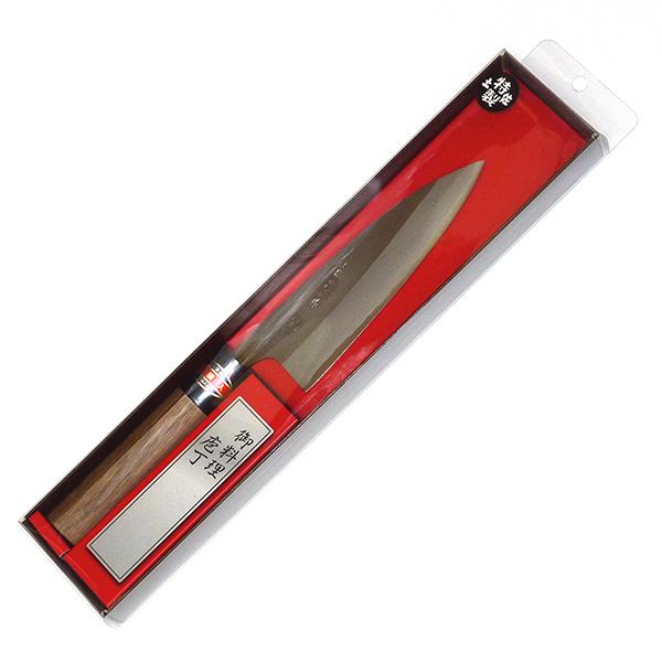 土佐刃物 忠義 磨き舟行包丁 両刃 青1号鋼 150mm クルミ柄付き 高知県