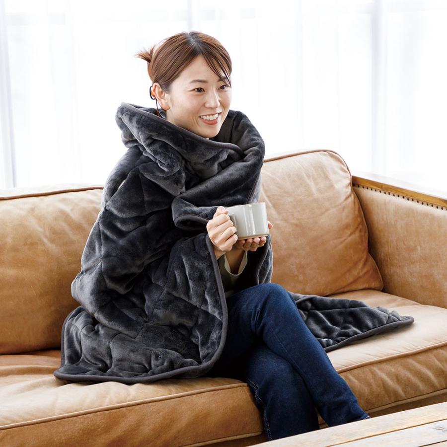 C:NET シーネット フランネル電気ブランケット グレー CDMP307GY