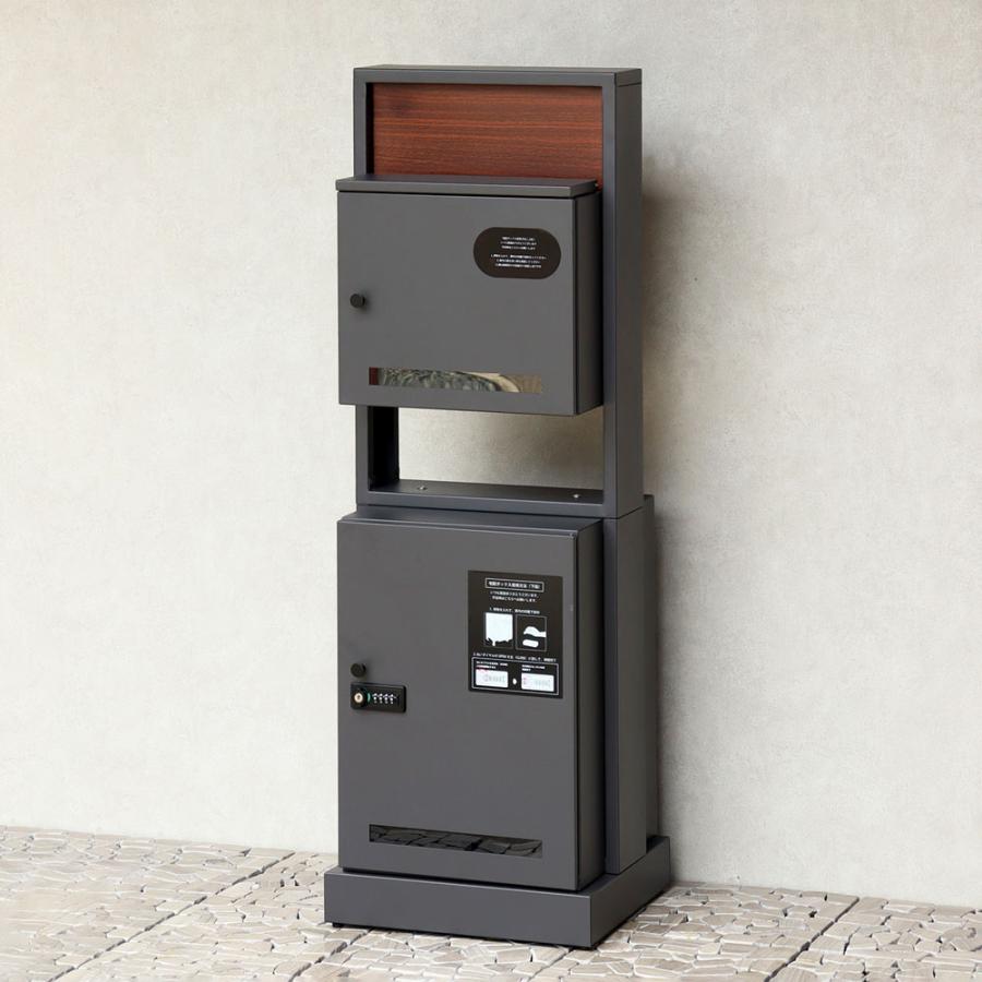 メーカー直送）MOJYU 門柱型宅配ボックス付ポスト Milo ミロ