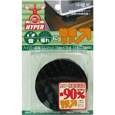 WAKI 和気産業 ハイパー防振ゴムマット 中量用 10mm×70φ 4枚入 EGH003｜hcbrico｜02