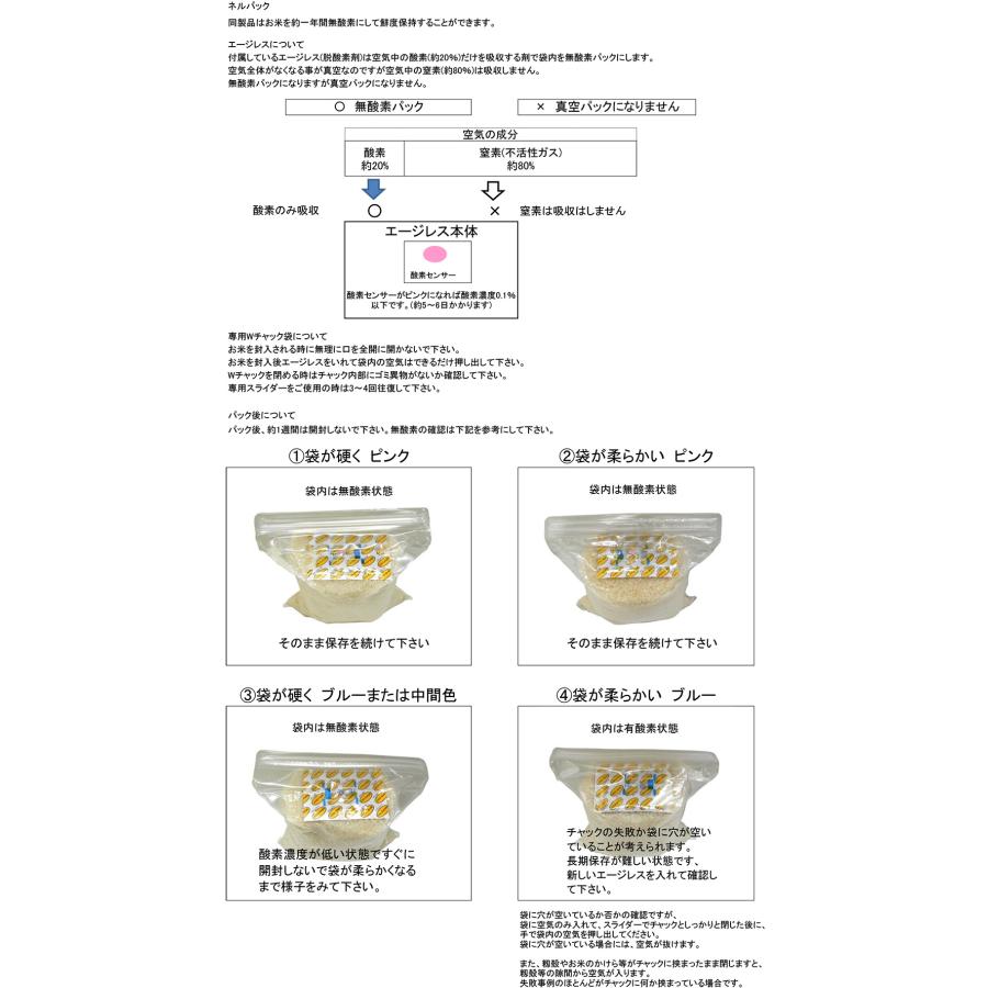 （メール便可）一色本店 ネルパック おこめ保存セット 270mm×480mm 5kg×3セット｜hcbrico｜05