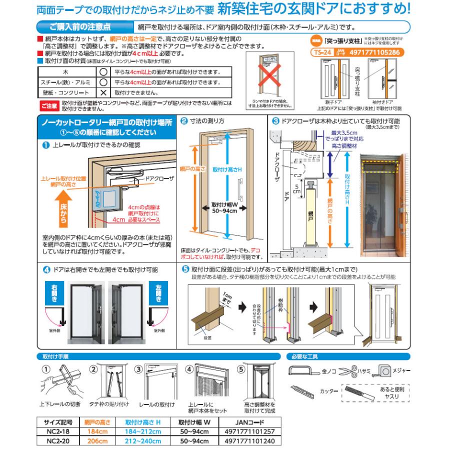 川口技研 ノーカットロータリー網戸II NC2-18 : ホームセンターブリコ