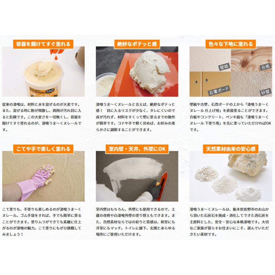 ゆうパケットパフ可）日本プラスター 漆喰 うま〜くヌレール 仕上げ用