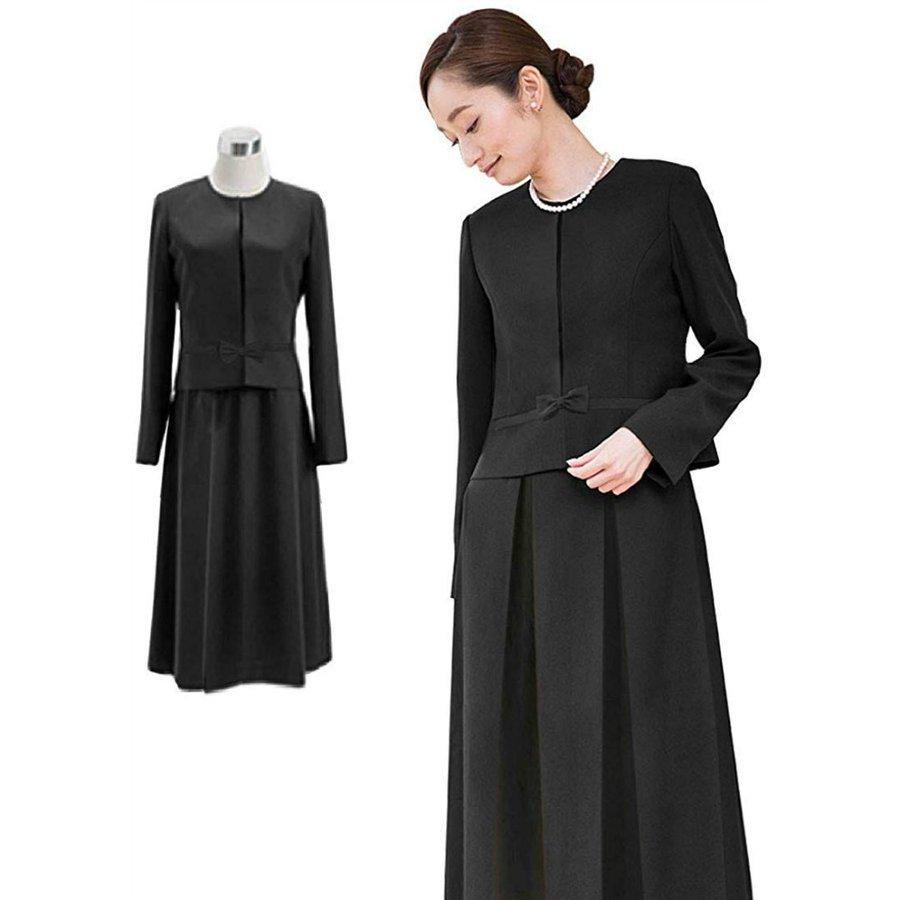 ブラックフォーマル 喪服 レディース セット 礼服 レディース 喪服 ワンピース ブラック フォーマルウェア 冠婚葬祭 オールシーズン 2点セット frowtz060