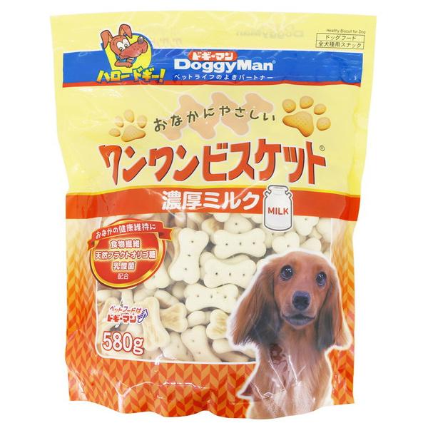 ドギーマン おなかにやさしいワンワンビスケット 濃厚ミルク 580g  ドギーマンハヤシ DoggyMan｜hcgooday