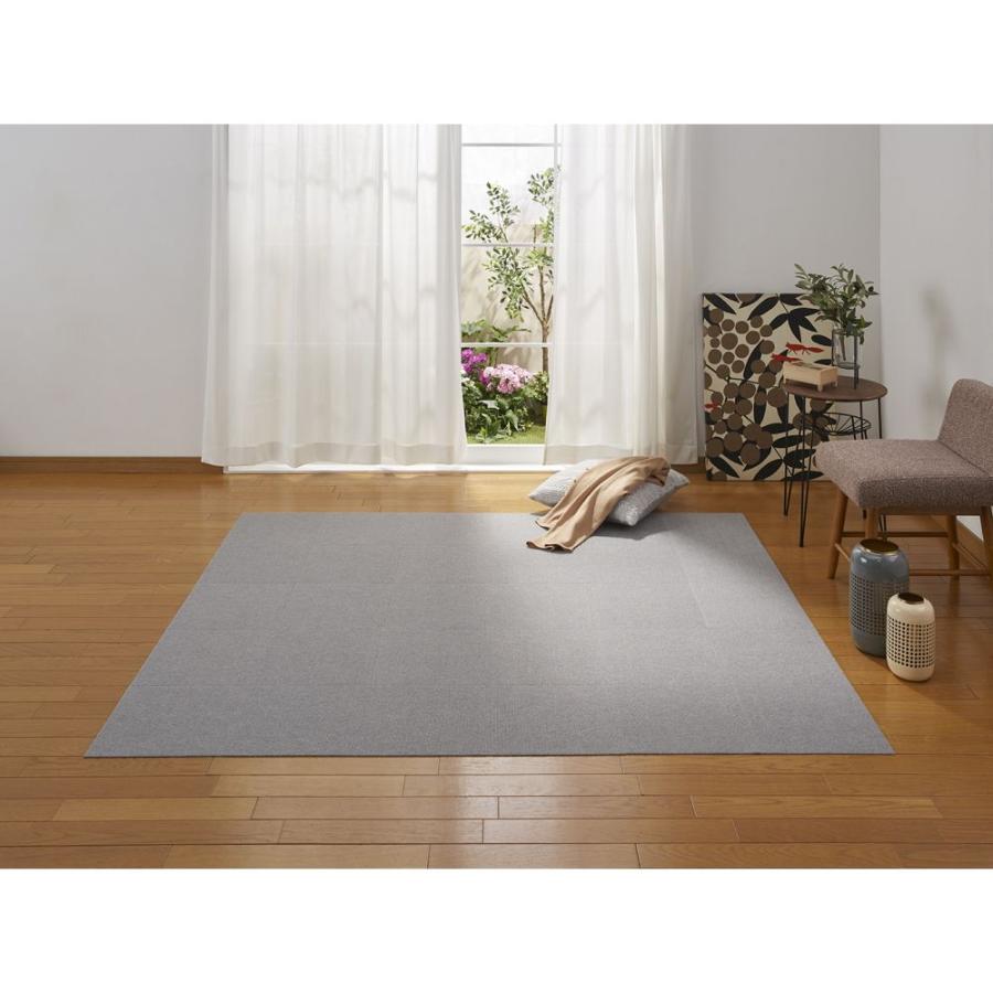 訳あり サンコー おくだけ吸着 撥水タイルマット 30×30cm グレー 8枚入