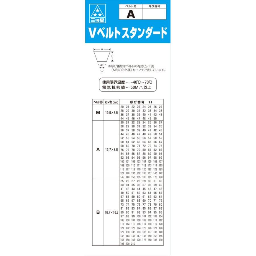 三ツ星ベルト 三ツ星 Vベルト スタンダード A-29 : ホームセンター