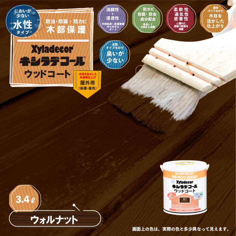 【未開封】水性塗料３L　ウォルナット　ウッドデッキなどに！！ ニッペホームオンライン 塗料 水性木部保護塗料 3L ウォルナット
