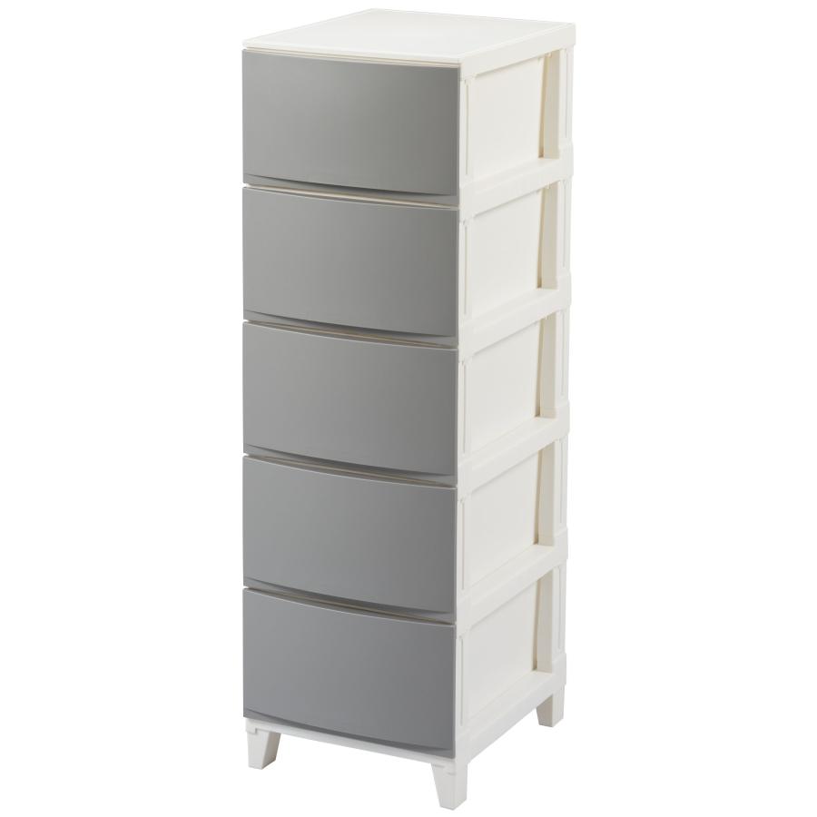 ルームス スリム 5段 サンドグレー チェスト おしゃれ 収納ボックス