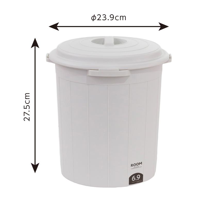 不動技研 ルームペール プチ グレー 6.9L Φ239×H275mm ゴミ箱 | 不動技研 | 01