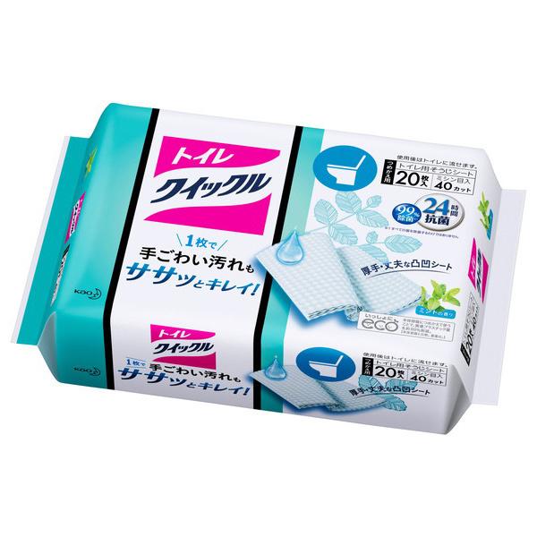 トイレクイックル　つめかえ用　ジャンボパック　２０枚入  トイレ用紙クリーナー類 花王 Kao 掃除 詰め替え 便器 除菌 消臭 | トイレクイックル