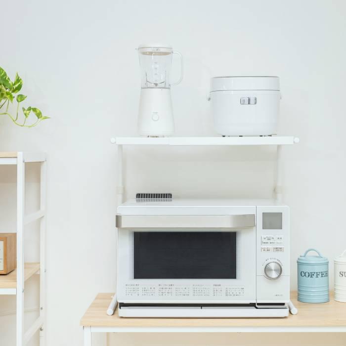伸晃 レンジ上ラック 高さ・幅伸縮タイプ ホワイト RUR-TH