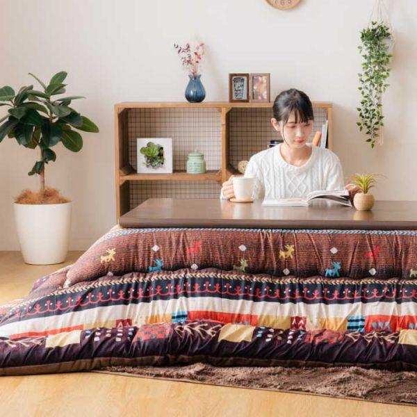 イケヒコ こたつ掛布団 ベルダ 245cm×205cm 選べる2色 ブルーorレッド
