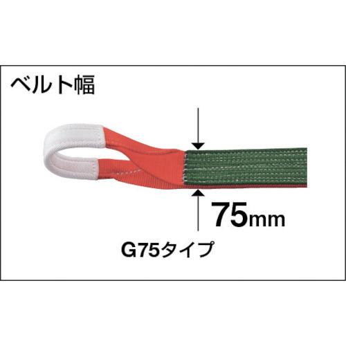 TRUSCO ベルトスリング JIS3等級 両端アイ形 75mmX3.5m 1本 G7535