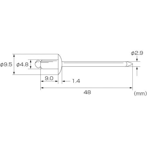 エビ　ブラインドリベット(ステンレス　ステンレス製)　※配送毎送料要　箱　NST63　6-3(1000本入)　箱入