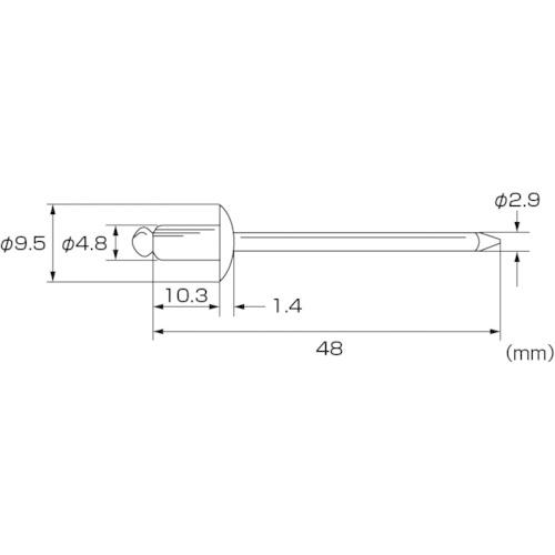 エビ　ブラインドリベット(ステンレス　ステンレス製)　※配送毎送料要　箱　NST64　6-4(1000本入)　箱入