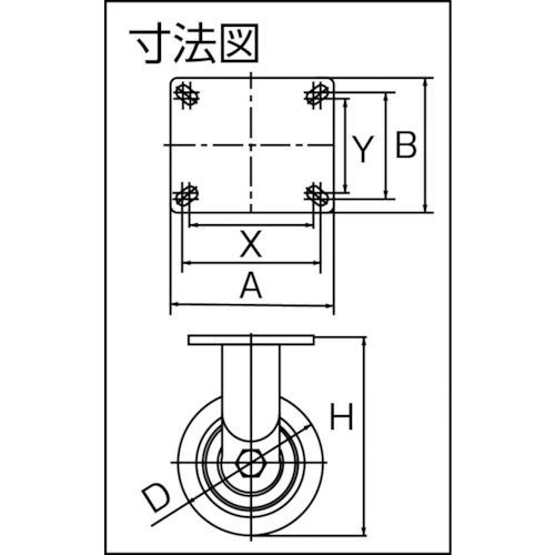 ヨドノ　超重量用高硬度ウレタン固定車　1500kg用　HDUK150　※配送毎送料要　1個