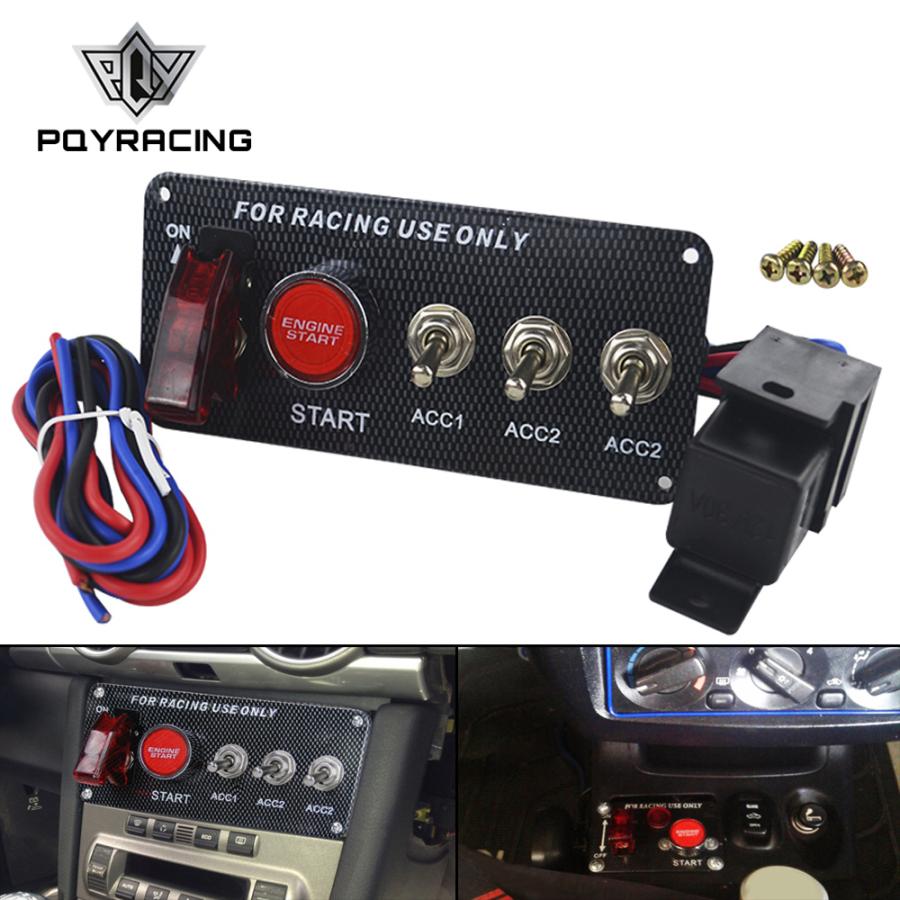 カーボンファイバーレーシングカーエンジンスタートプッシュボタンイグニッションスイッチパネル 12v Led トグルスイッチパネル 4 1 で車の K Hcli家電屋さん 通販 Yahoo ショッピング