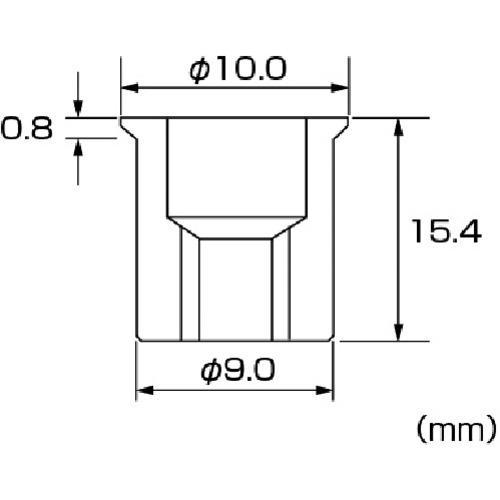 ■エビ　ブラインドナット“エビナット”(薄頭・スティール製)　板厚3.2　M6×1.0(1000個入)[店頭受取不可]