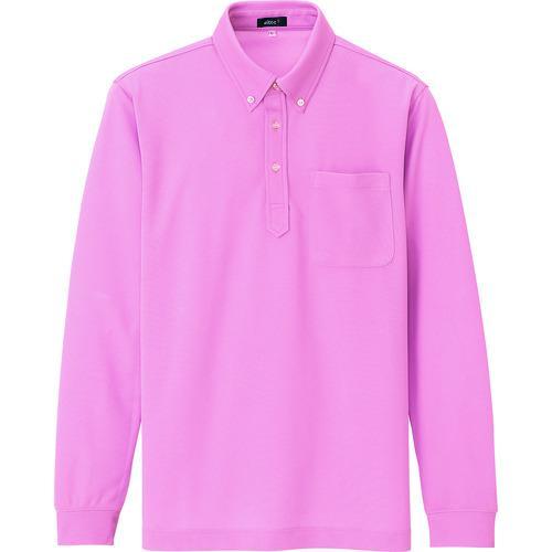 ピンク 長袖 ポロシャツ □アイトス 吸汗速乾(クールコンフォート)長袖ボタンダウン