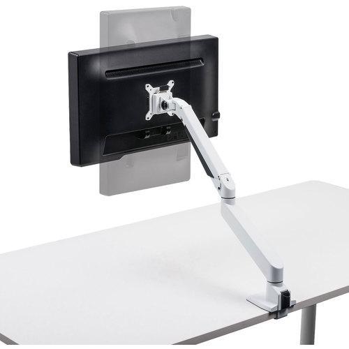 ■SANWA 水平垂直多関節液晶モニターアーム(ホワイト)【1613287:0】[店頭受取不可]の画像