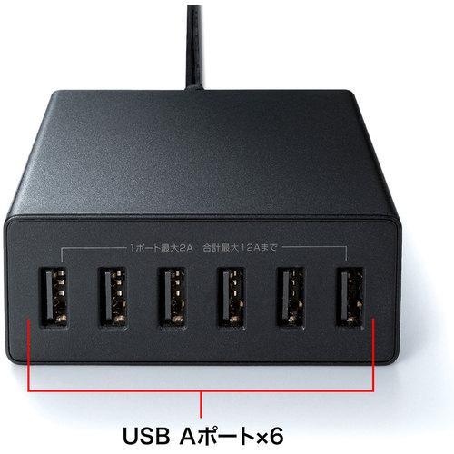 ■SANWA USB充電器 ブラック【1953713:0】[店頭受取不可]の画像