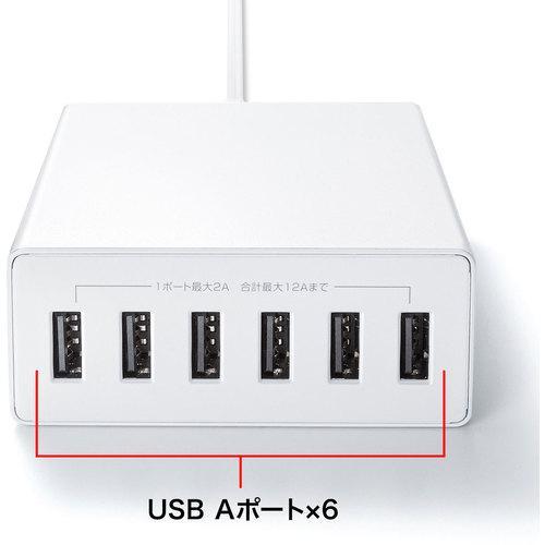 ■SANWA USB充電器 ホワイト【1953714:0】[店頭受取不可]の画像