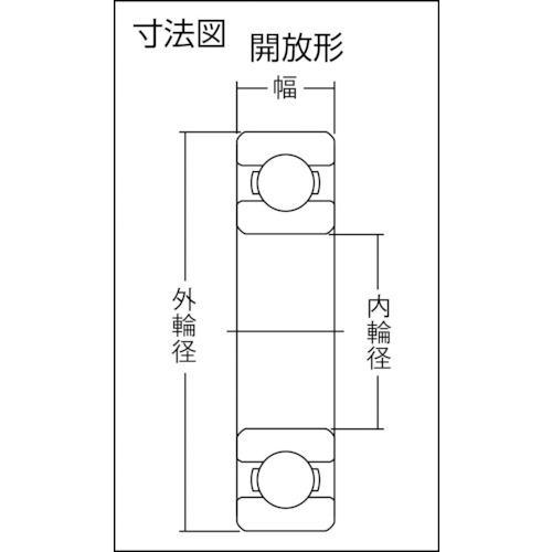 □NTN B中形ボールベアリング(開放タイプ)内輪径80mm外輪径170mm幅39mm