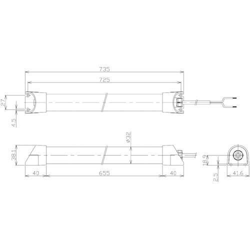 ■NIKKI 簡易防水型LEDリニアライト AC100V【2607304:0】[送料別途見積り][店頭受取不可]の画像