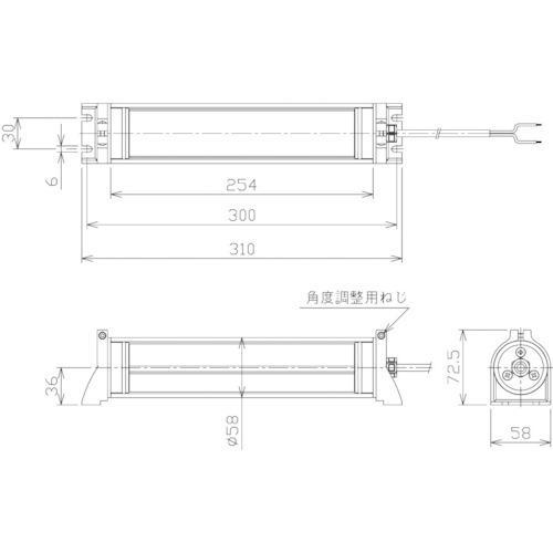 ■NIKKI 防水型LEDリニアライトAC100~240V(3mコードケーブルカバー付き)【2607308:0】[店頭受取不可]の画像