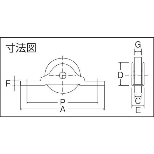 ■【在庫限り】TRUSCO ステンレス ベアリング戸車(木製建具用) 平型(コ型枠) Φ30 (2個入)【2852535:0】[店頭受取不可]｜hcvalor2｜02