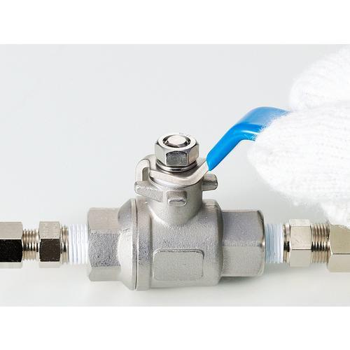 ■Fujikin ねじ込みボール ステンレス鋼製 3.92MPa フルボアタイプボール弁 40A(1 1/2)【3655806:0】[店頭受取不可]_1
