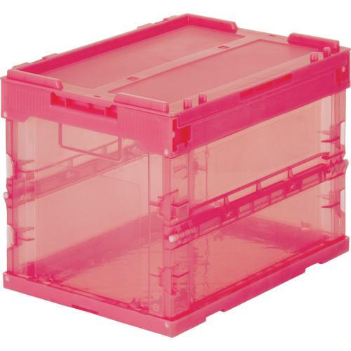 □TRUSCO オリコン α折りたたみコンテナ スケルコン 20L(蓋付) 透明