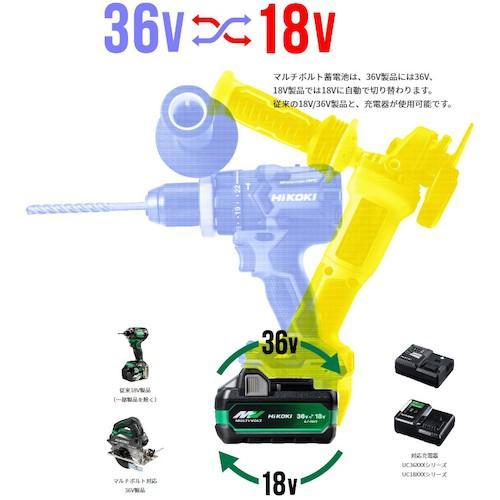 ハイコーキ - HiKOKI ハイコーキ 新マルチボルト蓄電池 36V/18V 2.5Ah/5. マルチボルトシリーズ - HiKOKI