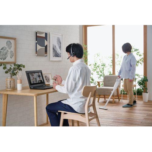 ■ELECOM Bluetooth対応ヘッドセット ノイズリダクションマイク機能付き ブラック【5351019:0】[店頭受取不可]の画像