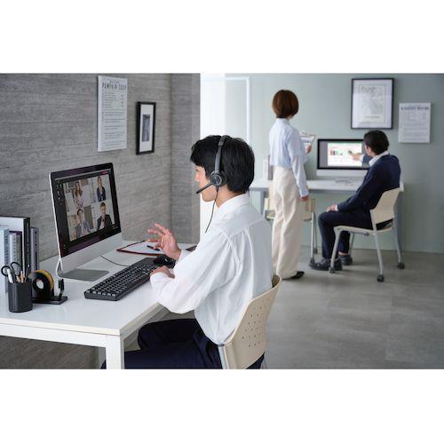 ■ELECOM Bluetooth対応ヘッドセット ノイズリダクションマイク機能付き ブラック【5351019:0】[店頭受取不可]の画像