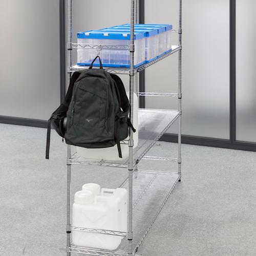 ■TRUSCO スチール製メッシュラック W1824XD457XH1533 4段  サイドバー付【6527807:0】[店頭受取不可]の画像